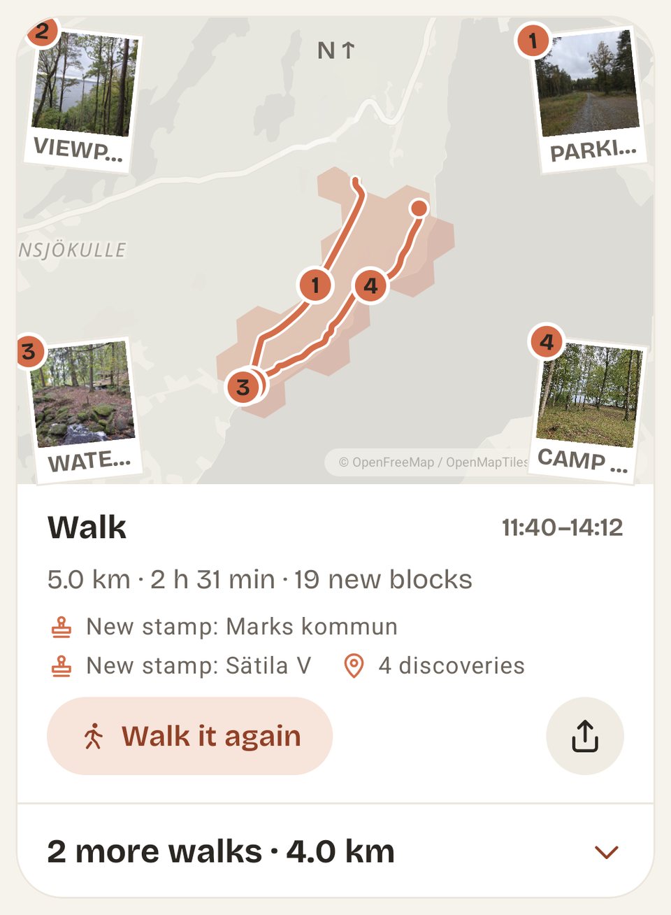 A day in the logbook: a walk on the map with four discoveries